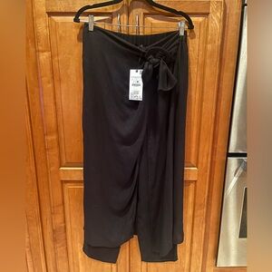Black Wrap Pants Zara - cotton